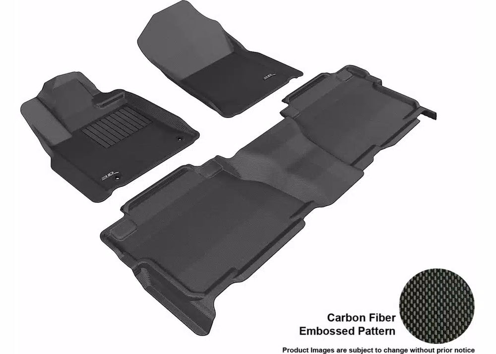 3D MAXpider 2012-2013 Toyota Tundra Crewmax Kagu 1st & 2nd Row Floormats - Black