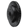 R1 06-10 Jeep Grand Cherokee Rear Left Drilled & Slotted Black Brake Rotor
