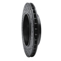 R1 06-10 Jeep Grand Cherokee Rear Left Drilled & Slotted Black Brake Rotor