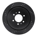 R1 04-11 Ford F-150 RWD Rear Left Drilled & Slotted Black Brake Rotor