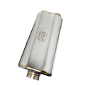 Stainless Bros 17in OAL 3in Oval SS304 Polished Finish Muffler - 3in Center In/2.5in Dual Out