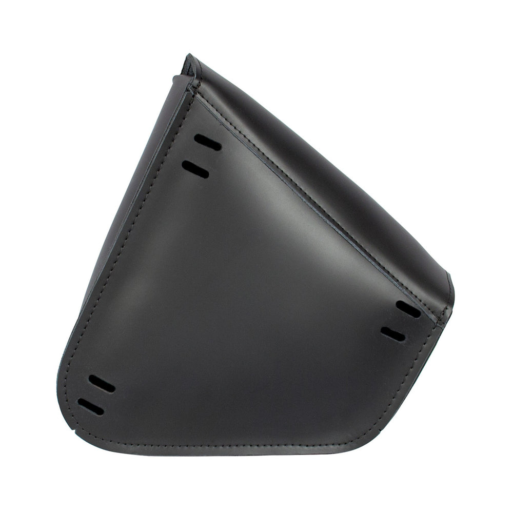 Willie & Max HD Sportsters, Custom Hard Tails Leather Swingarm Bag Dual Shock w/Blk Buckle - Black