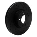 R1 93-97 BMW 850CI Front Right Drilled & Slotted Black Brake Rotor