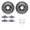 R1 85-92 Chevrolet Camaro Rear Drilled & Slotted Silver Brake Rotor Set w/Ceramic Pads and Hardware