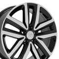 18 IN REPLICA WHEEL VW27 FITS VOLKSWAGEN JETTA RIM 18X7.5 BLACK MACH