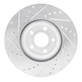 R1 15-20 Ford Edge Front Right Drilled & Slotted Silver Brake Rotor