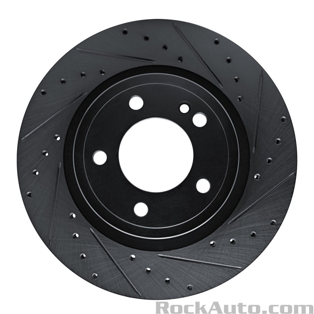 R1 2019-2025 Mercedes-Benz G580 Rear Right Drilled & Slotted Black Brake Rotor