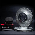 R1 04-06 Ford E-150 Club Wagon Rear Right Drilled & Slotted Black Brake Rotor