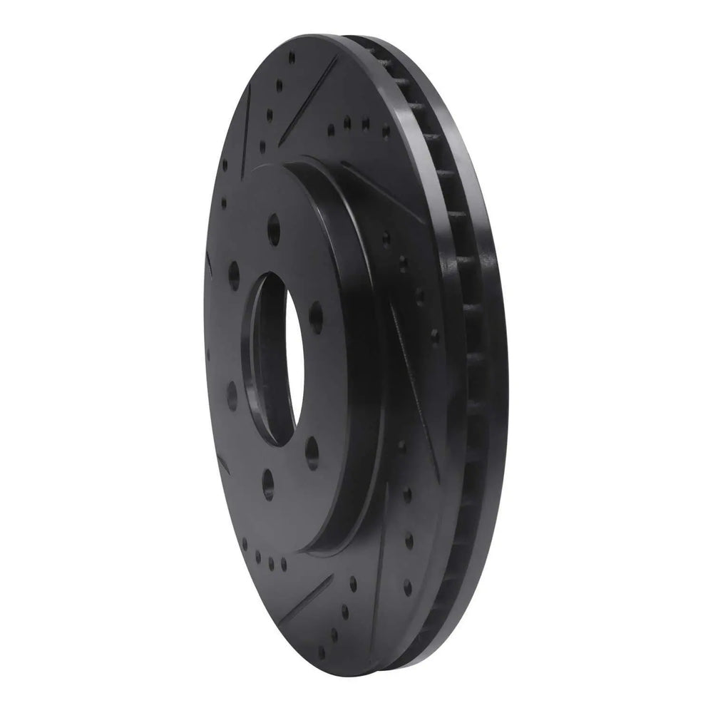R1 02-06 Ford Expedition Front Left Drilled & Slotted Black Brake Rotor
