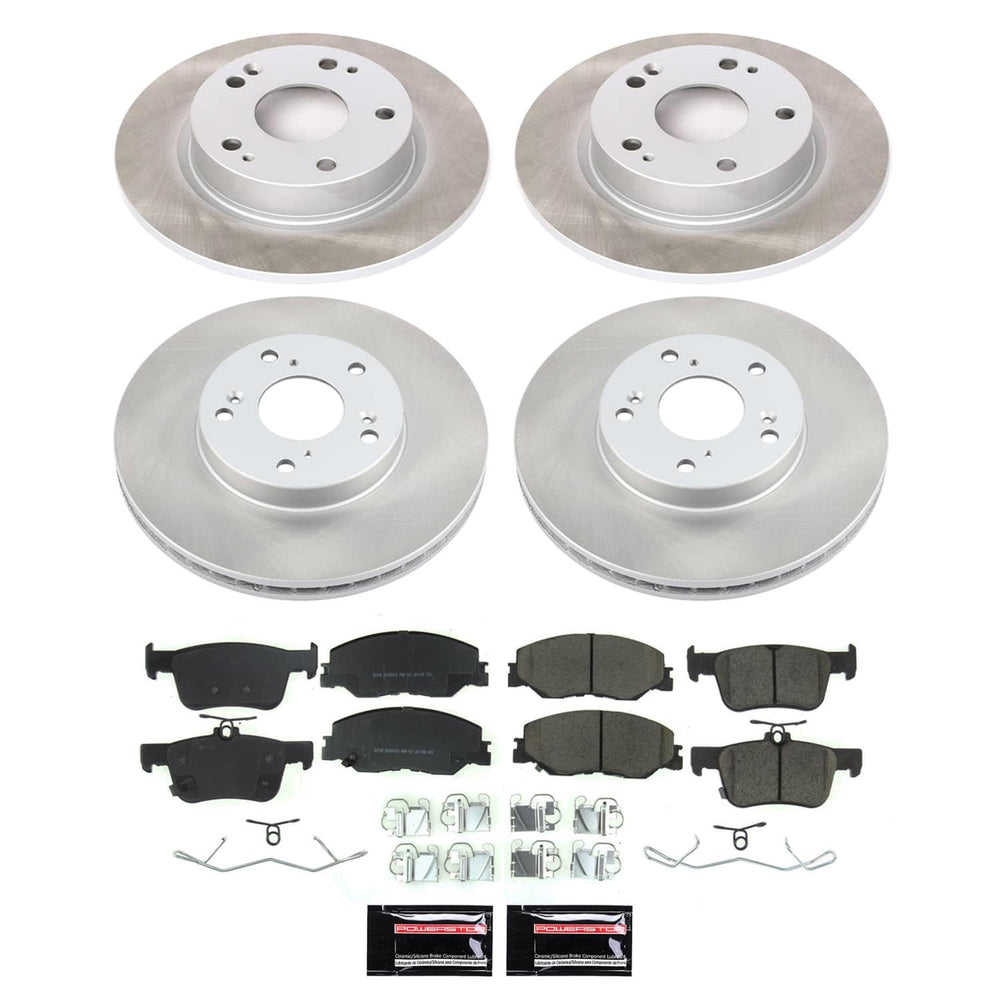 Power Stop 2022 Honda Civic Front and Rear Semi-Coated Rotor Kit