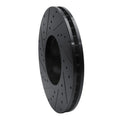 R1 07-19 BMW X6 Front Right Drilled & Slotted Black Brake Rotor