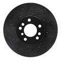 R1 00-06 BMW X5 Front Left Drilled & Slotted Black Brake Rotor