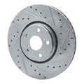 R1 Concepts Brake Rotor Drilled and Slotted Silver Fits Lexus GS350