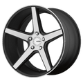 KM685 DISTRICT SATIN BLACKWITH MACHINED FACE AND REGISTER 20 X 8.5 5X120 5.85 b/