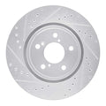 DFC 17-20 Acura MDX Front Left Drilled & Slotted Silver Brake Rotor