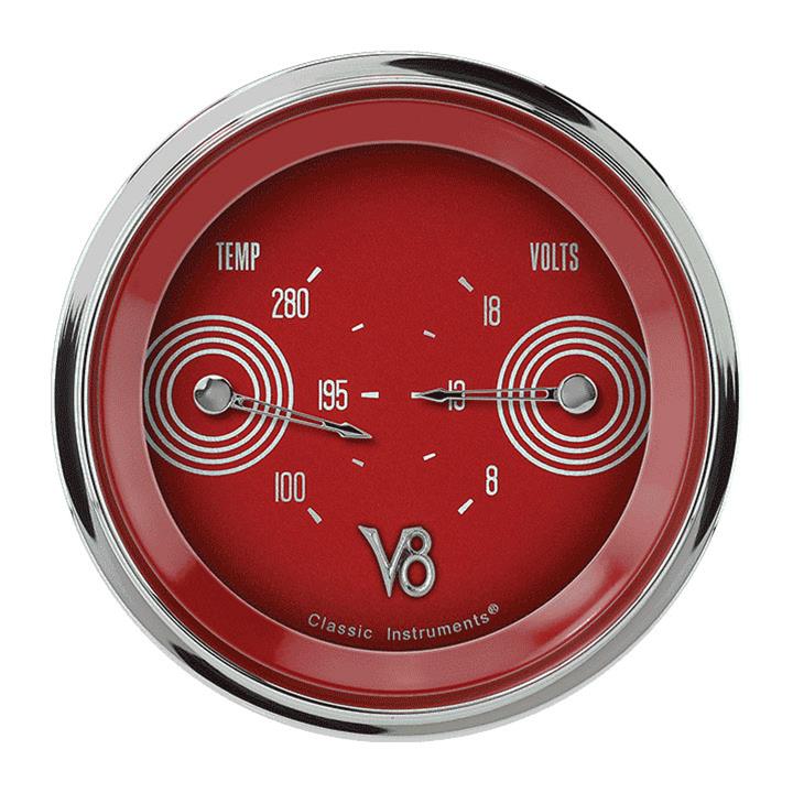 V8 RED STEELIE 3IN DUAL - TEMP/ VOLT