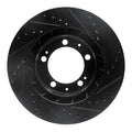 R1 86-91 Porsche 928 Right Front Drilled & Slotted Black Brake Rotor