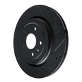 R1 14-19 Chevrolet Corvette Rear Right Drilled & Slotted Black Brake Rotor
