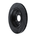 R1 14-19 Chevrolet Corvette Rear Right Drilled & Slotted Black Brake Rotor