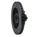 R1 87-93 Ford Mustang Front Left Drilled & Slotted Black Brake Rotor