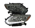OE HALOGEN LED BAR HEADLIGHTS CHROME HOUSING SMOKED LENS - H11 LOW BEAM H9 HIGH BEAM 194 PARKING LIGHT - 7444 SIGNAL LIGHT NOT INCLUDED