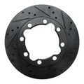 R1 88-00 Chevrolet K1500 Suburban Front Right Drilled & Slotted Black Brake Rotor