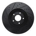 R1 03-05 Nissan Maxima Front Right Drilled & Slotted Black Brake Rotor