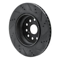 R1 07-17 Lexus LS460 Left Rear Drilled & Slotted Black Brake Rotor