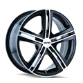 ~(27 lbs. 18X18X8)~ TR62 (3262) BLACK/MACHINED FACE/MACHINED LIP 16X7 5-100/5-114.3 40MM 72.62MM