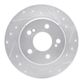 R1 05-18 Subaru Forester Front Left Drilled Black Brake Rotor