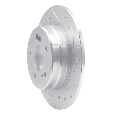R1 05-18 Subaru Forester Front Left Drilled Black Brake Rotor