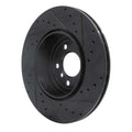 R1 10-19 BMW 535I GT Rear Left Drilled & Slotted Black Brake Rotor