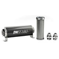 DeatschWerks Stainless Steel 10AN 5 Micron Universal Inline Fuel Filter Housing Kit (160mm)