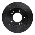 R1 2007-2009 Kia Sorento Front Left Drilled & Slotted Black Brake Rotor