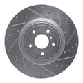 R1 09-20 Nissan 370Z Front Right Drilled & Slotted Silver Brake Rotor