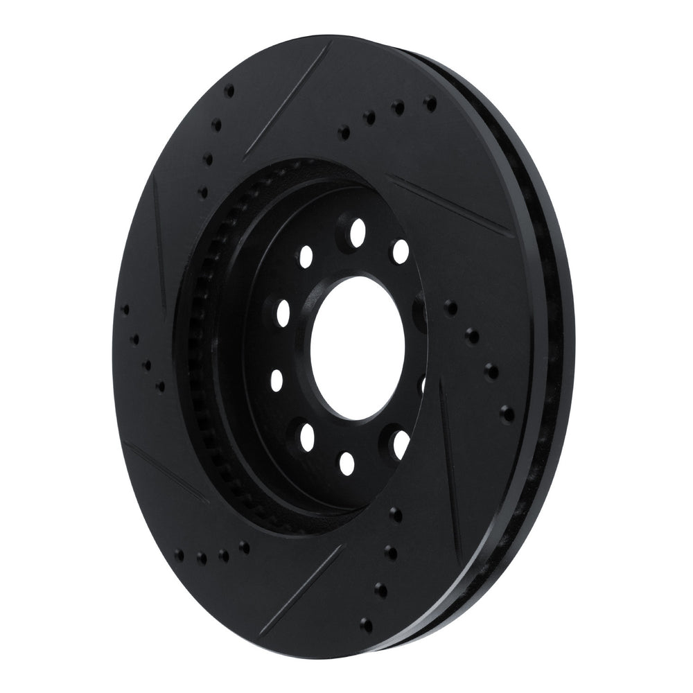 R1 04-07 Ford Freestar Front Right Drilled & Slotted Black Brake Rotor