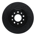 R1 04-07 Ford Freestar Front Right Drilled & Slotted Black Brake Rotor
