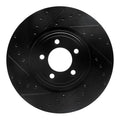 R1 06-10 Jaguar XK Front Left Drilled & Slotted Black Brake Rotor