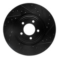 R1 06-10 Jaguar XK Front Right Drilled & Slotted Black Brake Rotor
