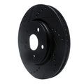 R1 18-22 Toyota C-HR Front Left Drilled & Slotted Black Brake Rotor