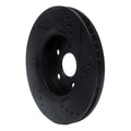 R1 18-22 Toyota C-HR Front Left Drilled & Slotted Black Brake Rotor