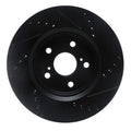 R1 18-22 Toyota C-HR Front Left Drilled & Slotted Black Brake Rotor