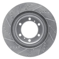 R1 10-24 Lexus GX460 Front Right Drilled & Slotted Black Brake Rotor