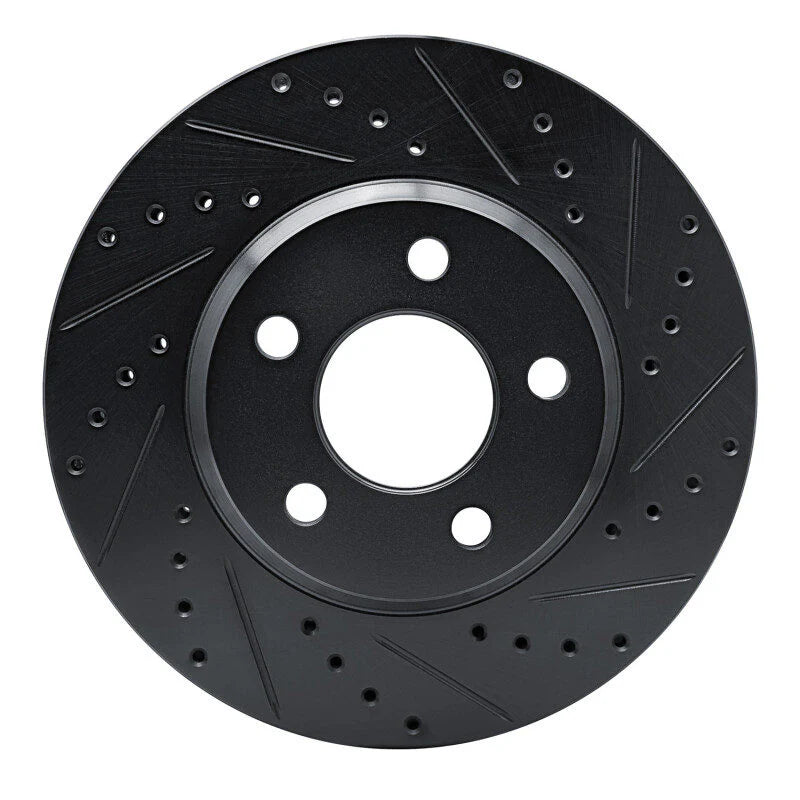R1 05-05 Buick LeSabre Front Right Drilled & Slotted Black Brake Rotor