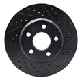 R1 05-05 Buick LeSabre Front Right Drilled & Slotted Black Brake Rotor