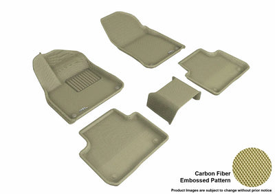 3D MAXpider 2019-2019 Porsche Cayenne Kagu 1st & 2nd Row Floormats - Tan