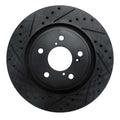 R1 15-25 Acura MDX Front Left Drilled & Slotted Black Brake Rotor
