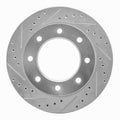 DFC 73-93 Dodge RM300 Front Left Drilled & Slotted Silver Brake Rotor