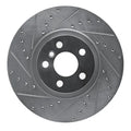 R1 15-25 BMW X2 Front Left Drilled & Slotted Black Brake Rotor