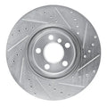 R1 15-25 BMW X2 Front Left Drilled & Slotted Black Brake Rotor